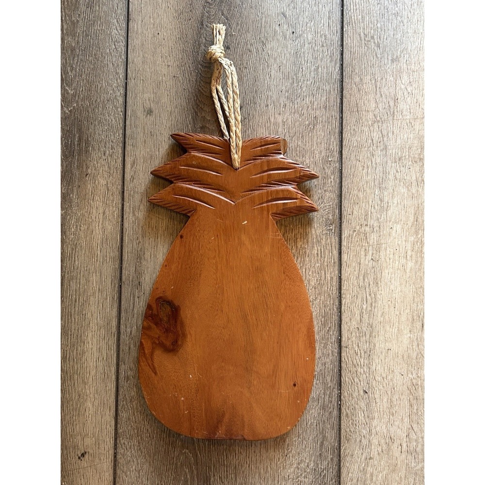 Pineapple Shaped Wooden Cutting Board MCM WOOD FRUIT SHAPE PLAQUE chopping block - Picture 6 of 8